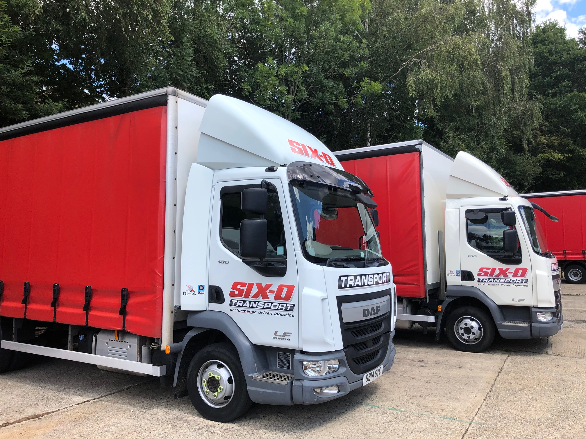 Three of our Sidecurtain lorries in our yard