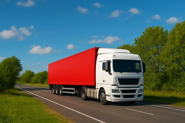 Lorry out on the road